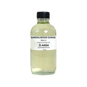Sandalwood Surge Men's Body Oil Fresh Woody and Confident Masculine Scent 4 oz